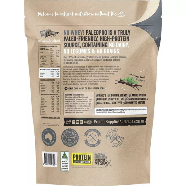 Protein Supplies Australia Paleo Pro Egg White Protein Vanilla Bean 400g