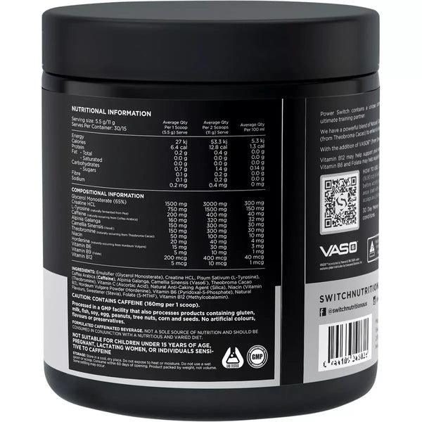 Switch Nutrition Power Performance Energy Blend 165g Red Raspberry