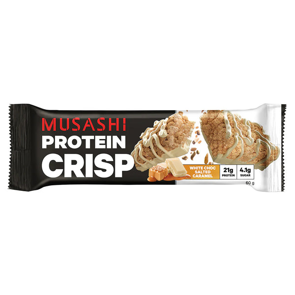 Musashi Protein Crisp Bar White Choc Salted Caramel 60g x 12 Bars