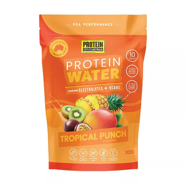 Protein Supplies Australia Protein Water Tropical Punch 300g Electrolytes + BCAAs