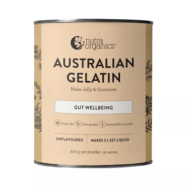Nutra Organics Natural Gelatin Gut Wellbeing Unflavoured 300g Powder