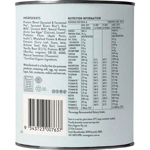 Nutra Organics Thriving Family Protein Smooth Vanilla 240g