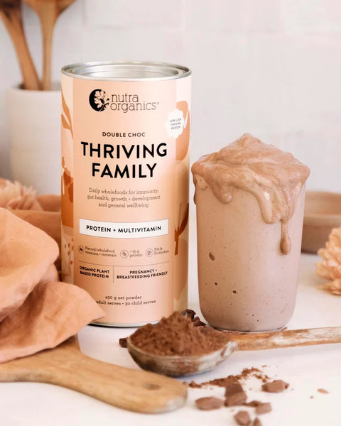 Nutra Organics Thriving Family Protein Double Choc 450g