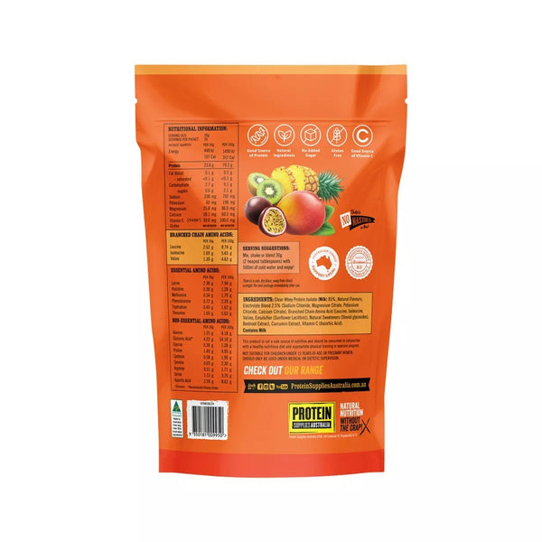Protein Supplies Australia Protein Water Tropical Punch 800g Electrolytes + BCAAs