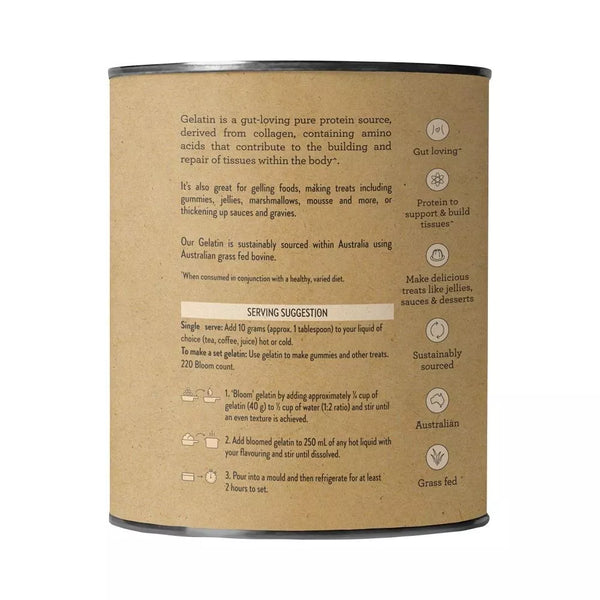 Nutra Organics Natural Gelatin Gut Wellbeing Unflavoured 300g Powder