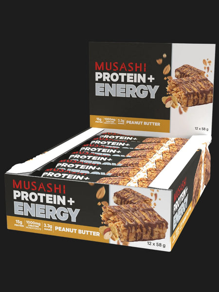 Musashi Protein + Energy Bar Peanut Butter 58g x 12 Bars