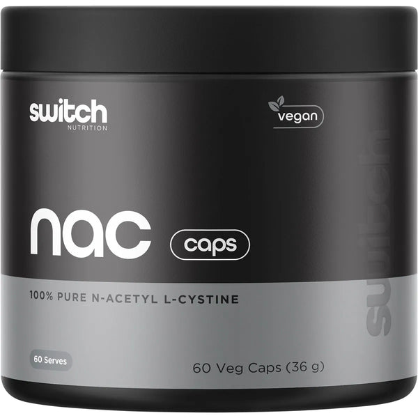 Switch Nutrition NAC Caps 100% N-Acetyl L-Cysteine 60 Capsules