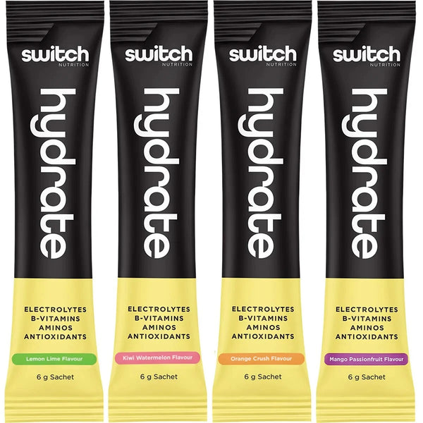 Switch Nutrition Hydrate Electrolytes Assorted Flavours 20 x 6g Sachets