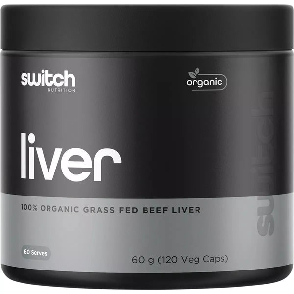 Switch Nutrition Liver 120 Capsules 100% Organic Grass Fed Beef Liver