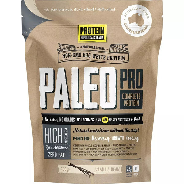 Protein Supplies Australia Paleo Pro Egg White Protein Vanilla Bean 400g