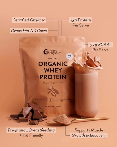 Nutra Organics Organic Whey Protein Chocolate 750g
