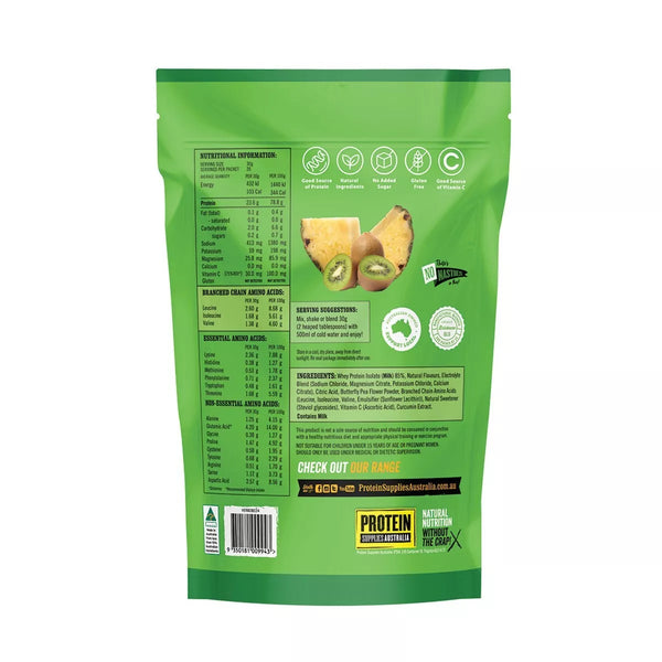Protein Supplies Australia Protein Water Pineapple Kiwi 800g Electrolytes + BCAAs