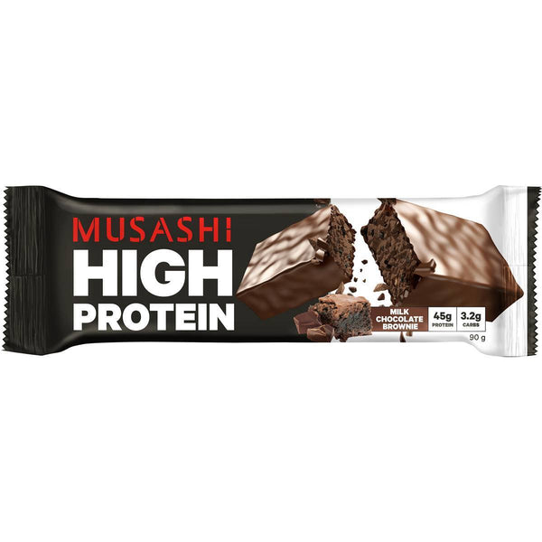 Musashi High Protein Bar Milk Chocolate Brownie 90g x 12 Bars
