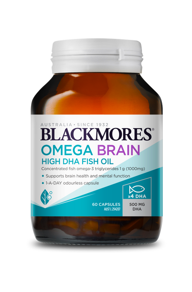 Blackmores Omega Brain High DHA Fish Oil 60 Capsules