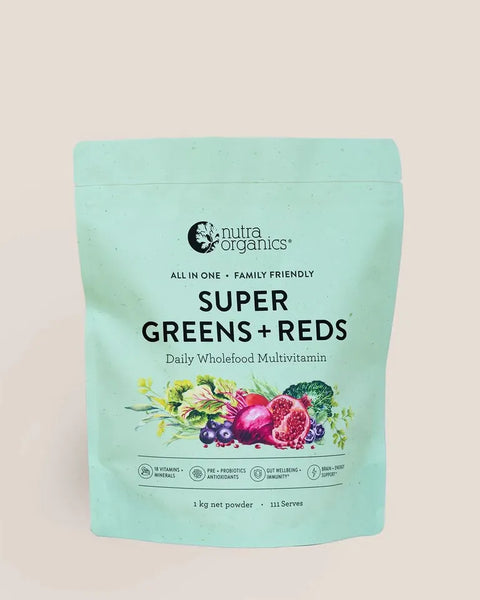 Nutra Organics Super Greens + Reds 1kg Wholefoods Multivitamin