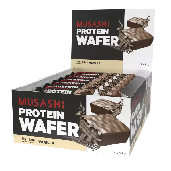 Musashi Protein Wafer Bar Vanilla 40g x 12 Bars