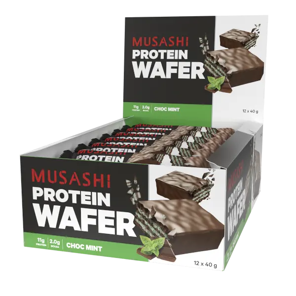 Musashi Protein Wafer Bar Choc Mint 40g x 12 Bars