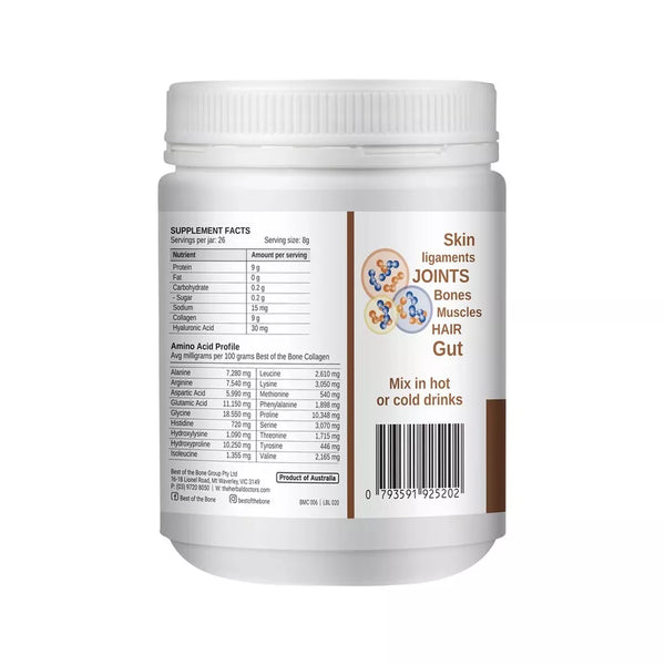 Best of the Bone Raw Organic Cacao Multi-Collagen Protein Powder 210g