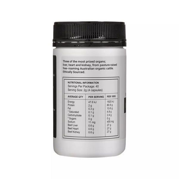 Best of the Bone Organic Beef Organ Complex Liver, Heart & Kidney 160 Capsules