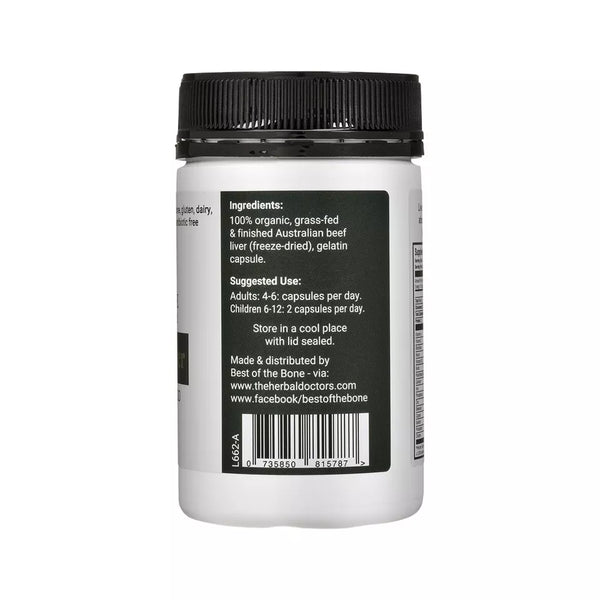 Best of the Bone Organic Beef Liver Nutrient Dense Superfood 180 Capsules