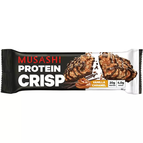 Musashi Protein Crisp Bar Vanilla Caramel 60g x 12 Bars