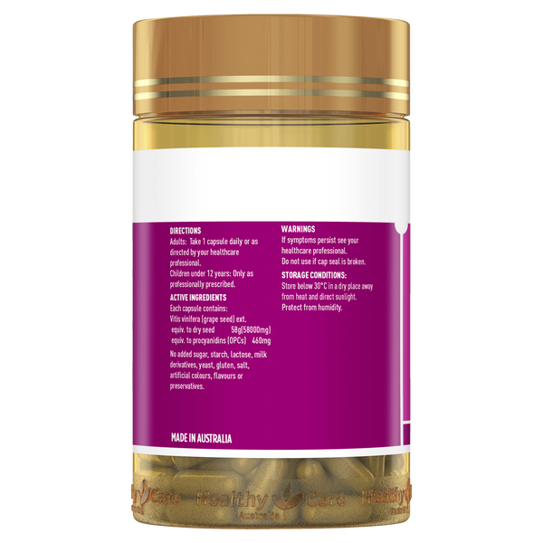 Healthy Care High Strength Grape Seed 58000 200 Capsules