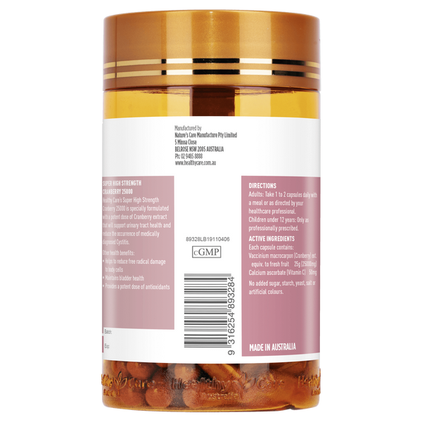 Healthy Care Super High Strength Cranberry 25000mg 90 Capsules