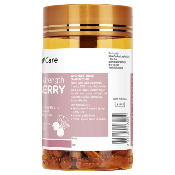 Healthy Care Super High Strength Cranberry 25000mg 90 Capsules