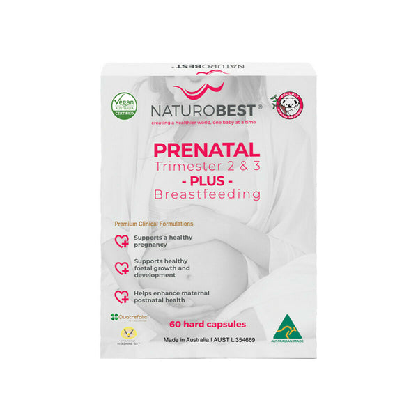 NaturoBest Prenatal Trimester 2 & 3 Plus Breastfeeding 60 Capsules