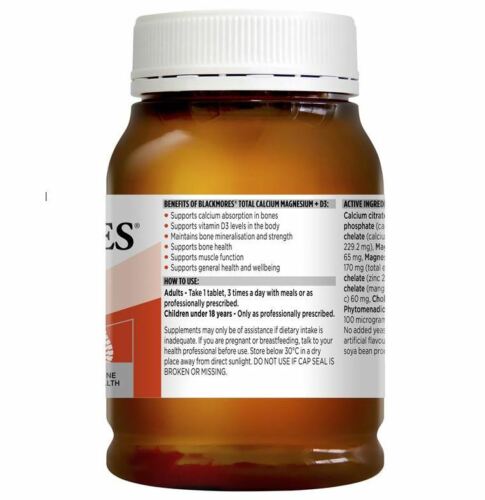 Blackmores Total Calcium Magnesium + D3 200 Tablets