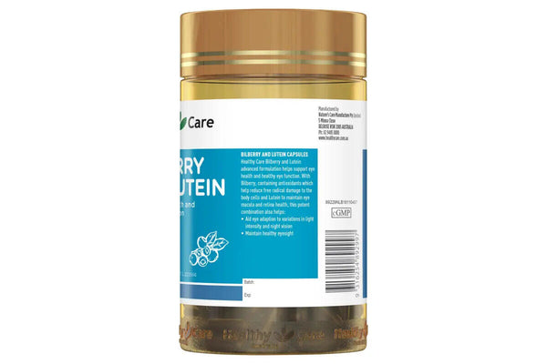 Healthy Care Bilberry and Lutein 120 Capsules