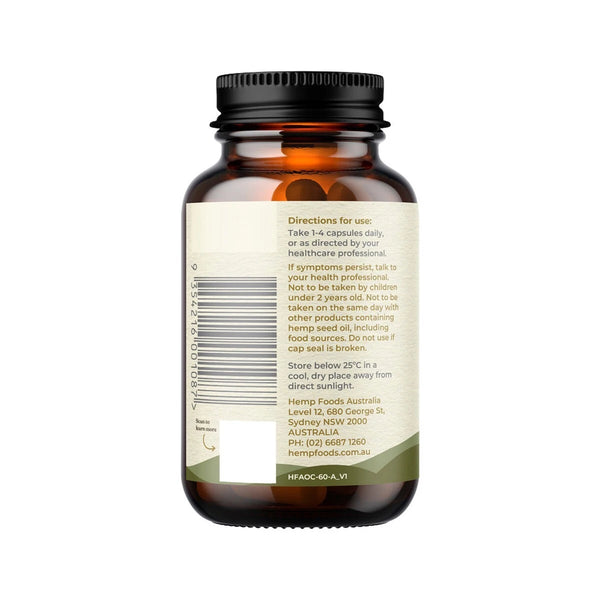 Hemp Foods Australia Plant-Based Omega Hemp Gold Seed Oil 1000mg 60 Capsules