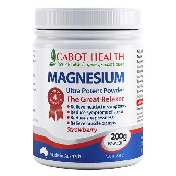 Cabot Health Magnesium Ultra Potent Powder Strawberry 200g