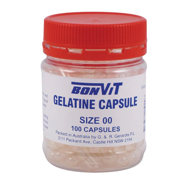 Bonvit Empty Gelatine Capsules Size 00 100 Capsules