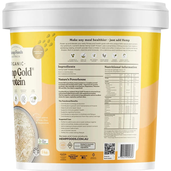 Hemp Foods Australia Organic Hemp Gold Protein 5KG