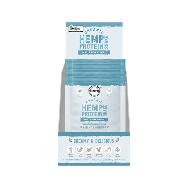 Hemp Foods Australia Organic Hemp Protein Shake Vanilla Bean 35g x 7 Sachets