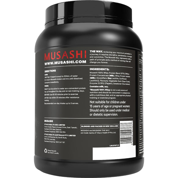 MUSASHI 100% WHEY Protein Powder 900G Vanilla Flavour