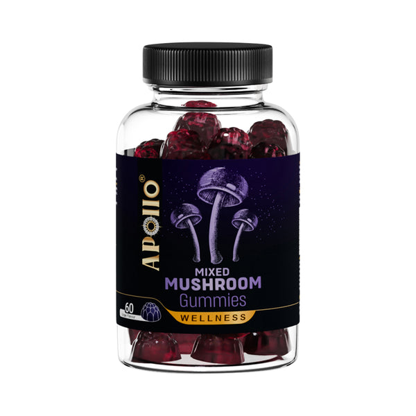 Apollo Mixed Mushroom 60 Gummies Grape Flavoured