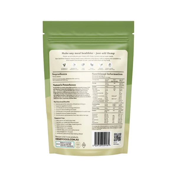 Hemp Foods Australia Organic Hemp Seeds Hulled 1kg