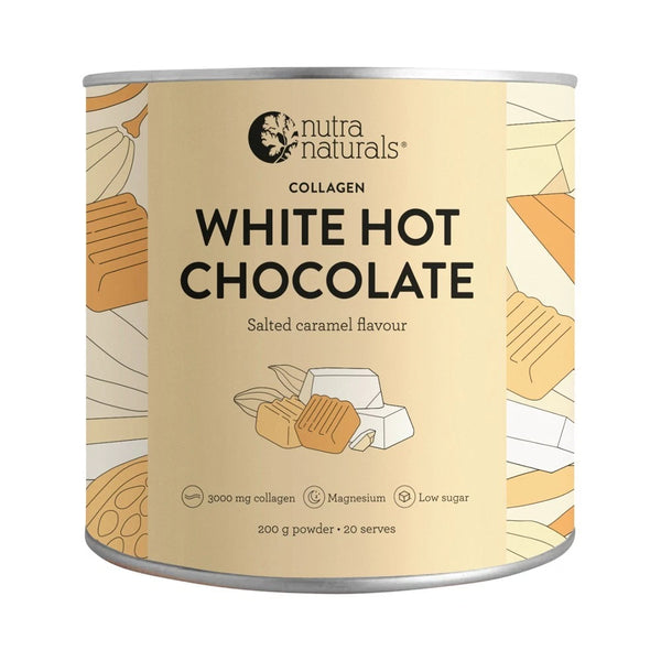 Nutra Naturals Collagen White Hot Chocolate Salted Caramel Flavour 200g