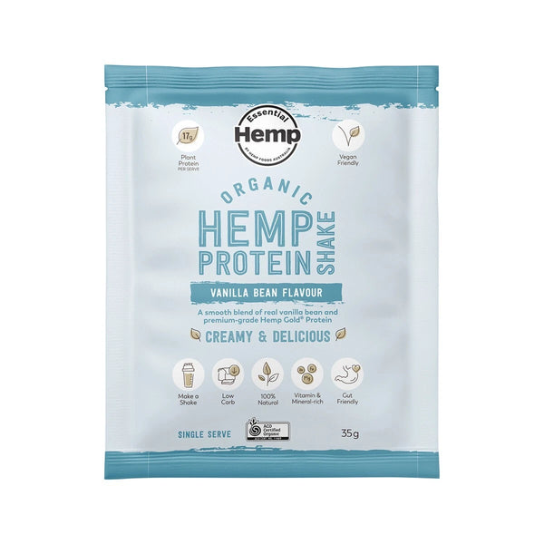 Hemp Foods Australia Organic Hemp Protein Shake Vanilla Bean 35g x 7 Sachets