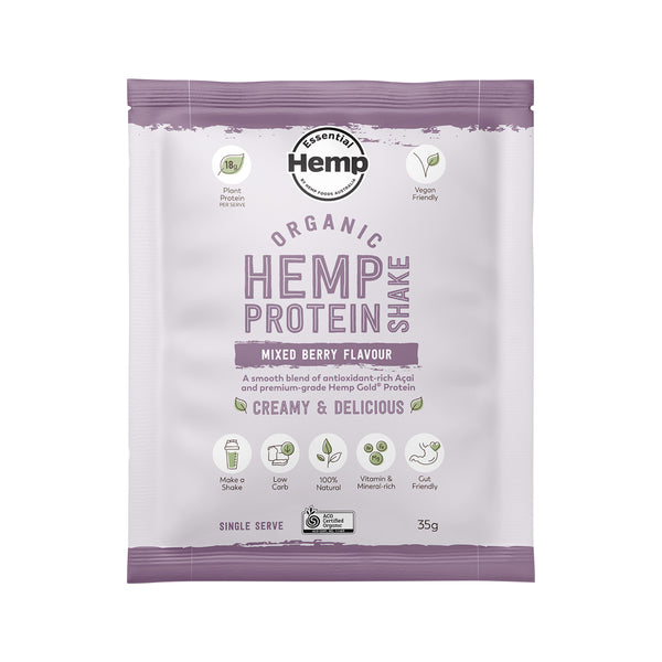 Hemp Foods Australia Hemp Protein Shake Mixed Berry 35g x 7 Sachets