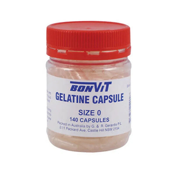 Bonvit Empty Gelatine Capsules Size 0 140 Capsules
