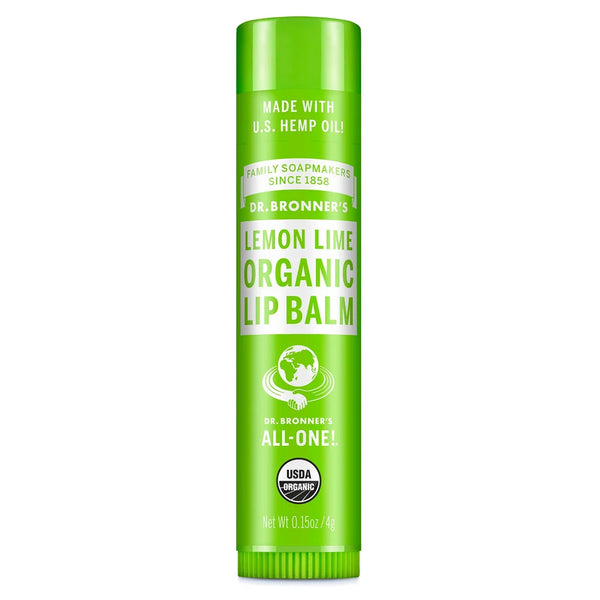 12 x Dr. Bronner's Organic Lip Balm Lemon Lime 4g