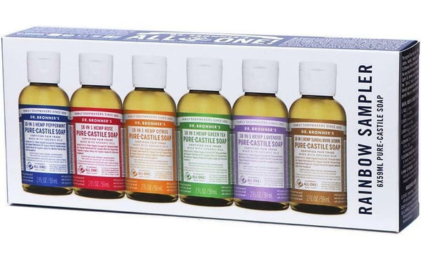 Dr. Bronner's Pure-Castile Soap Liquid Rainbow Sampler 59ml x 6 Set