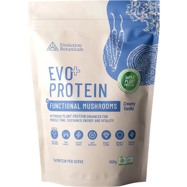 Evolution Botanicals EVO + Protein Functional Mushrooms Creamy Vanilla 450g