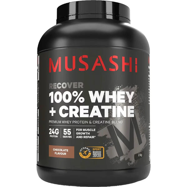 Musashi 100% Whey + Creatine Chocolate 2kg Protein Powder