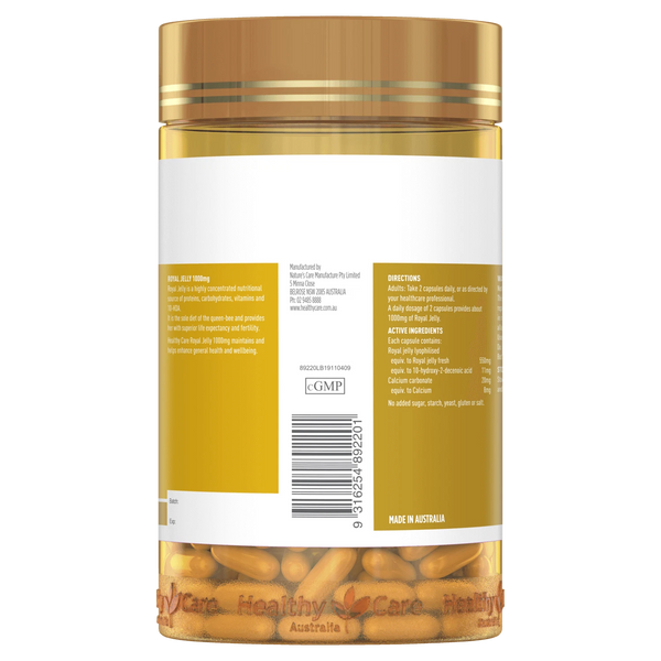 Healthy Care Royal Jelly 1000mg 365 Capsules