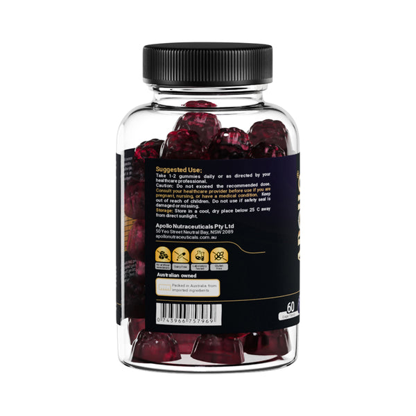 Apollo Mixed Mushroom 60 Gummies Grape Flavoured