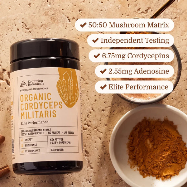 Evolution Botanicals Organic Cordyceps Militaris Elite Performance 90g